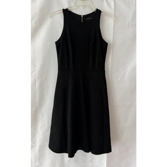White House Black Market Black Fit & Flare Dress Size 0 with Side Pockets - Picture 13 of 16